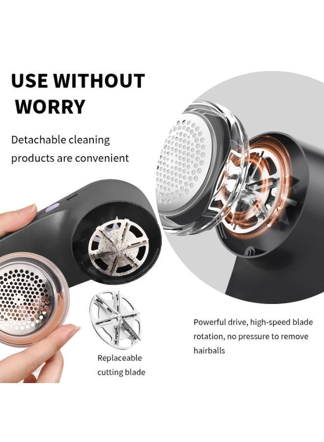 ماكينة حلاقة كهربائية للأقمشة ومزيل الوبر - قابلة لإعادة الشحن عبر USB، شاشة رقمية، ماكينة حلاقة محمولة للأقمشة مع فرشاة | ماكينة حلاقة كرات الشعر المنزلية - Image 3